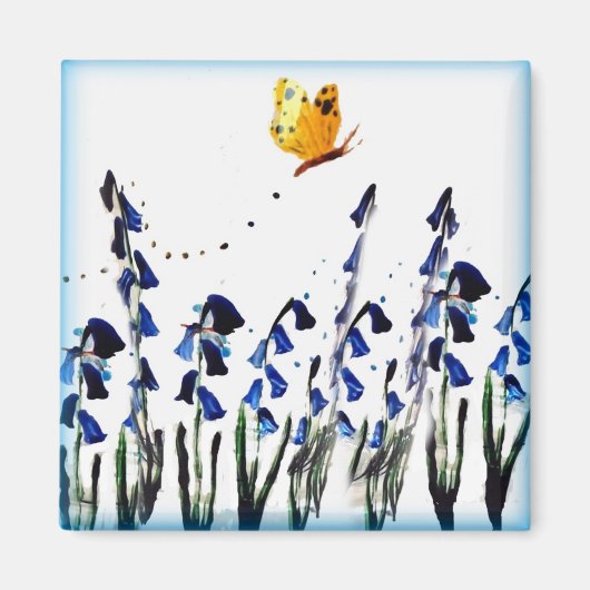 Blauwbloem Bovlinderlente Magneet (Voorkant)