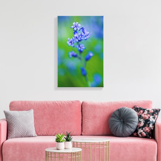 Blauwbloem Canvas druk (Insitu (Woonkamer))