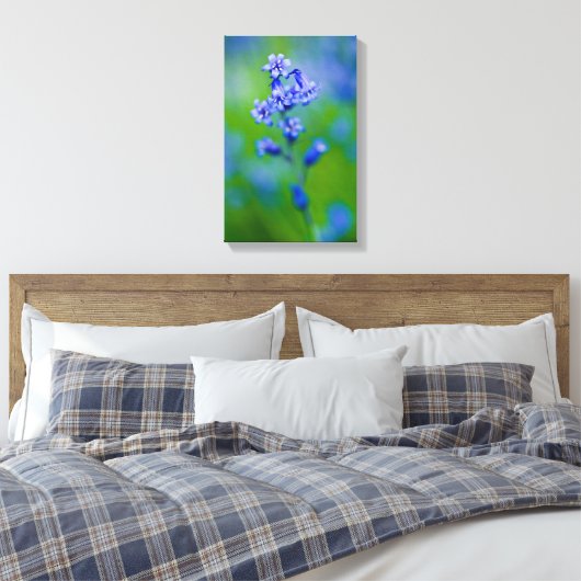 Blauwbloem Canvas druk (Insitu (Slaapkamer))