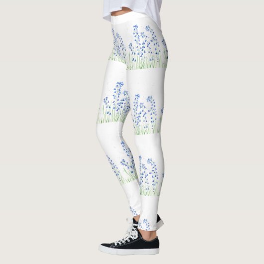Blauwbloemen blauw bloemen  patroon bloemen leggings (Links)