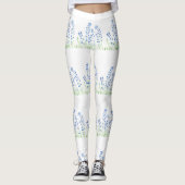 Blauwbloemen blauw bloemen  patroon bloemen leggings (Voorkant)