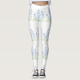 Blauwbloemen blauw bloemen patroon bloemen leggings