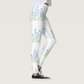 Blauwbloemen blauw bloemen  patroon bloemen leggings (Rechts)