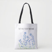 Blauwbloemen canvas tas (Voorkant)
