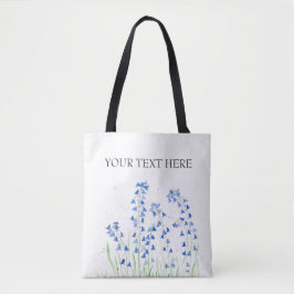 Blauwbloemen canvas tas