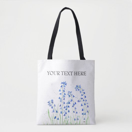 Blauwbloemen canvas tas (Voorkant)
