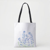 Blauwbloemen canvas tas (Voorkant)