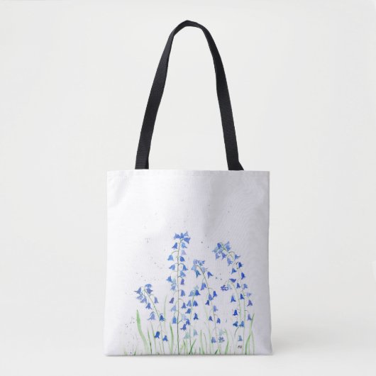 Blauwbloemen canvas tas (Voorkant)