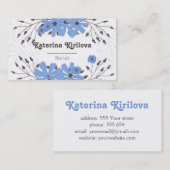 Blauwbloemen en bloemknoppen visitekaartje (Voorkant / Achterkant)