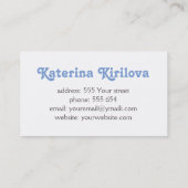 Blauwbloemen en bloemknoppen visitekaartje (Achterkant)