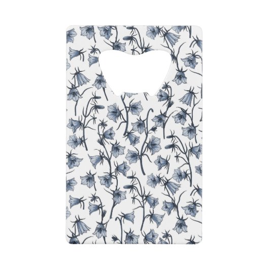 Blauwbloemen, haarklokken, bloemen creditkaart flessenopener (Voorkant)