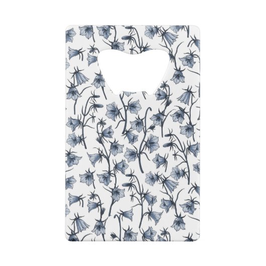 Blauwbloemen, haarklokken, bloemen creditkaart flessenopener (Achterkant)