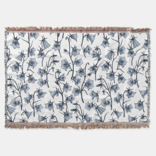 Blauwbloemen, haarklokken, bloemen deken