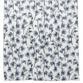 Blauwbloemen, haarklokken, bloemen douchegordijn (Voorkant)