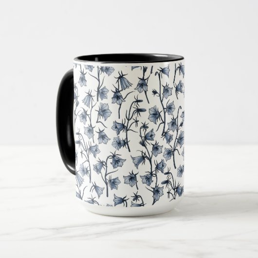 Blauwbloemen, haarklokken, bloemen mok (Voorkant links)