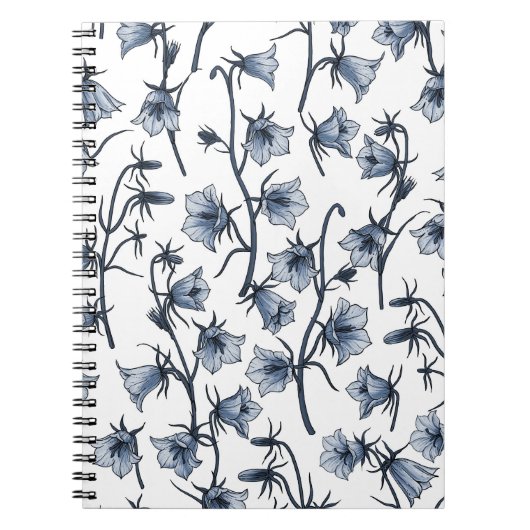 Blauwbloemen, haarklokken, bloemen notitieboek (Voorkant)