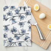 Blauwbloemen, haarklokken, bloemen theedoek (Quarter Fold)