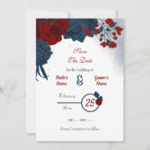 Blauwbloemen, romantisch save the date (Voorkant)