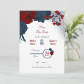 Blauwbloemen, romantisch save the date (Staand voorkant)
