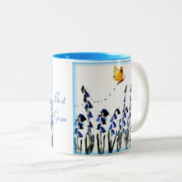 Blauwbloemen Vlinderbloemigen Tweekleurige Koffiemok