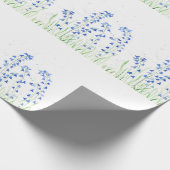 Blauwbloemen Waterverf Floral Rustic Cadeaupapier (Hoek)