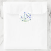 Blauwbloemen waterverf Natuur gierig Ronde Sticker (Tas)