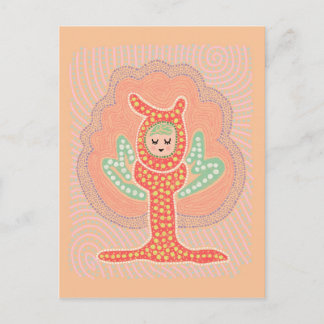 Blauwbloemig droomschilderij briefkaart