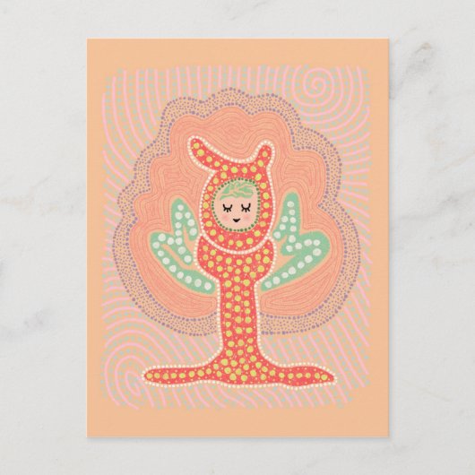 Blauwbloemig droomschilderij briefkaart (Voorkant)