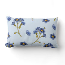 Blauwbloemig kussen