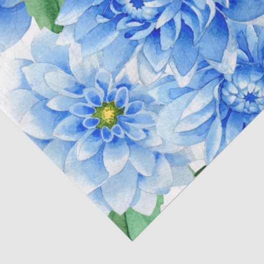 Blauwbloemig voetstuk tissuepapier (Detail)