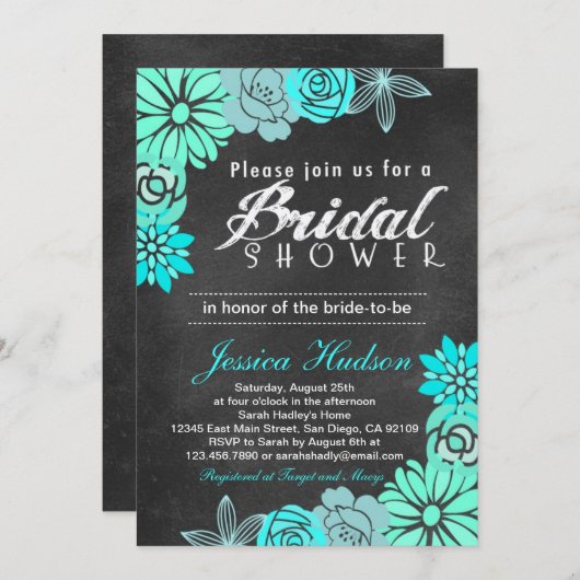 Blauwbloemkool voor de bruidsdouche kaart (Voorkant / Achterkant)