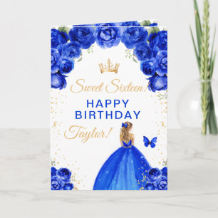 Blauwblond haar Meisje Sweet Sixteen Verjaardag Kaart