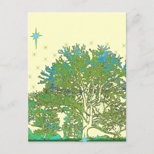 Blauwbomen Briefkaart (Voorkant)