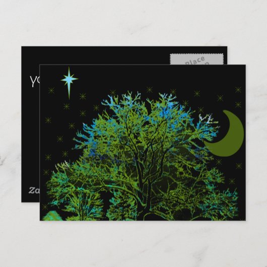 Blauwbomen Briefkaart (Voorkant / Achterkant)