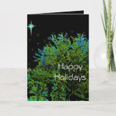 Blauwbomen Feestdagen Kaart (Voorkant)