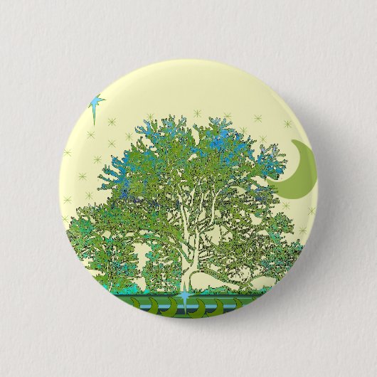 Blauwbomen Ronde Button 5,7 Cm (Voorkant)
