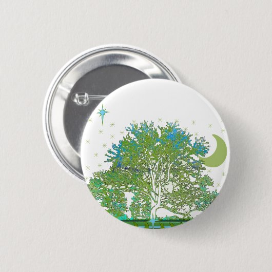 Blauwbomen Ronde Button 5,7 Cm (Voorkant /achterkant)