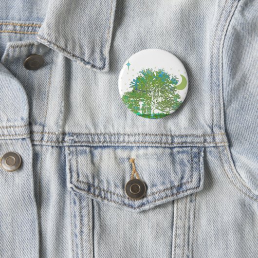 Blauwbomen Ronde Button 5,7 Cm (In situ)