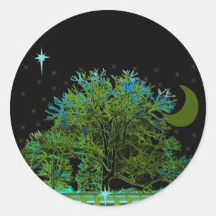 Blauwbomen Ronde Sticker
