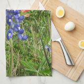 Blauwbonen en Indiase penselen Theedoek (Quarter Fold)