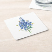 Blauwbonen en wilde bloemen kartonnen onderzetters (Schuin)