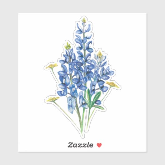 Blauwbonen en wilde bloemen sticker (Vel)