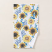 Blauwbonen en zonnebloemen bad handdoek (Handdoek)