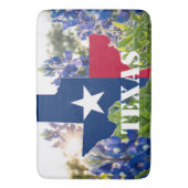 Blauwbonnaars Blauwe Bloemen Texan Floral Badmat (Voorkant Verticaal)