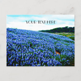 Blauwbonnaars Blauwe Bloemen Texan Floral Briefkaart
