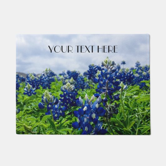 Blauwbonnaars Blauwe Bloemen Texan Floral Deurmat (Voorkant)