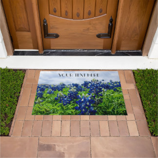 Blauwbonnaars Blauwe Bloemen Texan Floral Deurmat