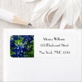 Blauwbonnaars Blauwe Bloemen Texan Floral Etiket (Insitu)