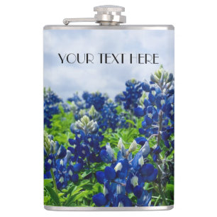 Blauwbonnaars Blauwe Bloemen Texan Floral Heupfles
