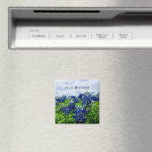 Blauwbonnaars Blauwe Bloemen Texan Floral Magneet (Insitu (Vaatwasser))